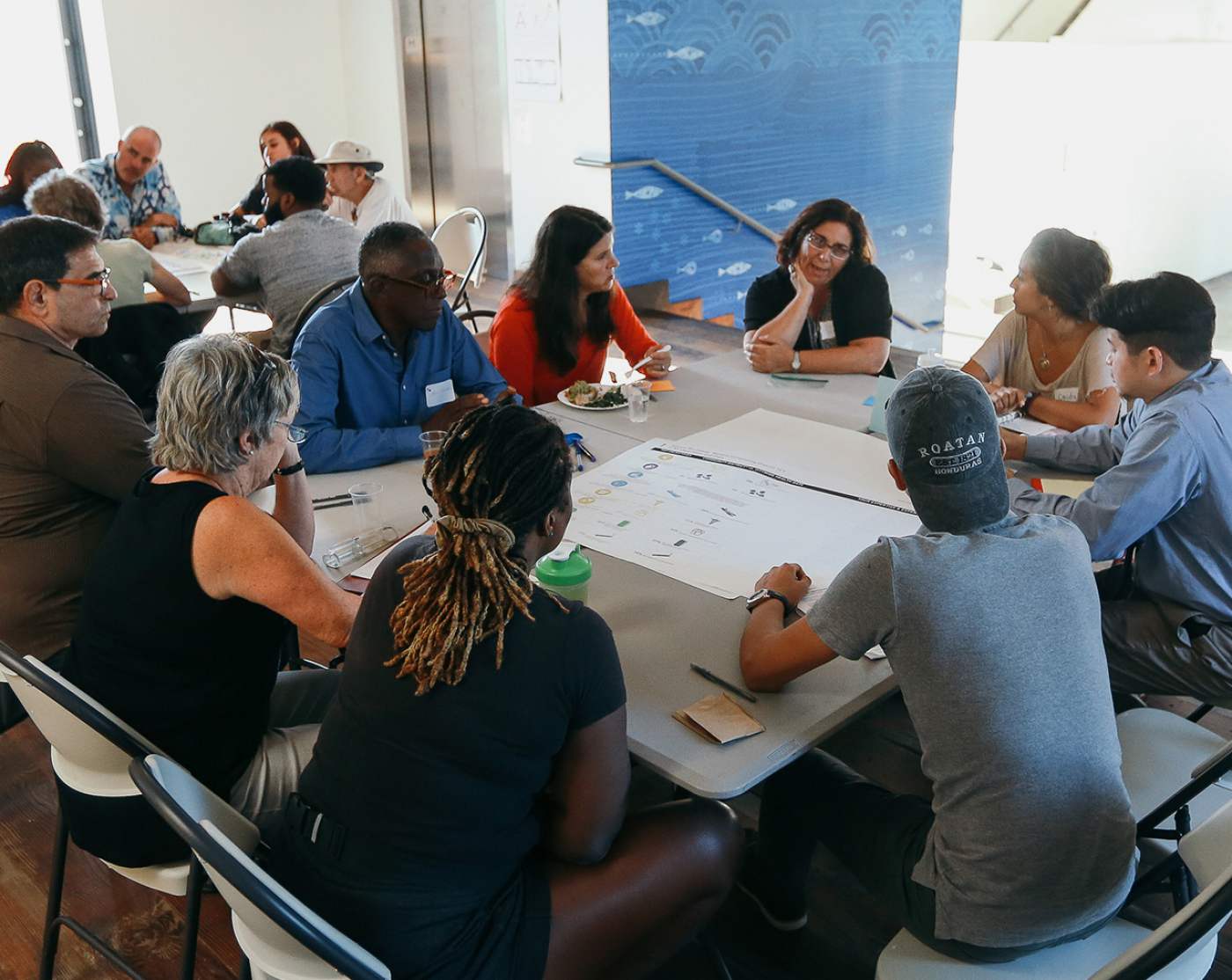 Planning group at a large table photo